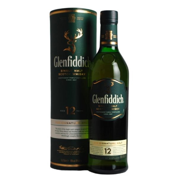 W. GLENFIDDICH 12 AÑOS ESTUCHE 750 CC