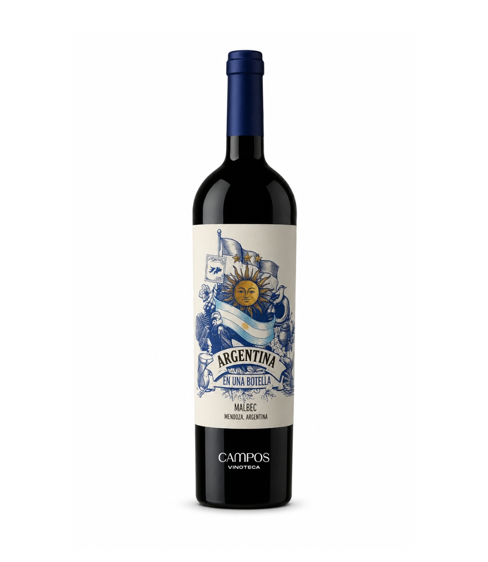 CACHEUTA ARGENTINA EN UNA BOTELLA MALBEC